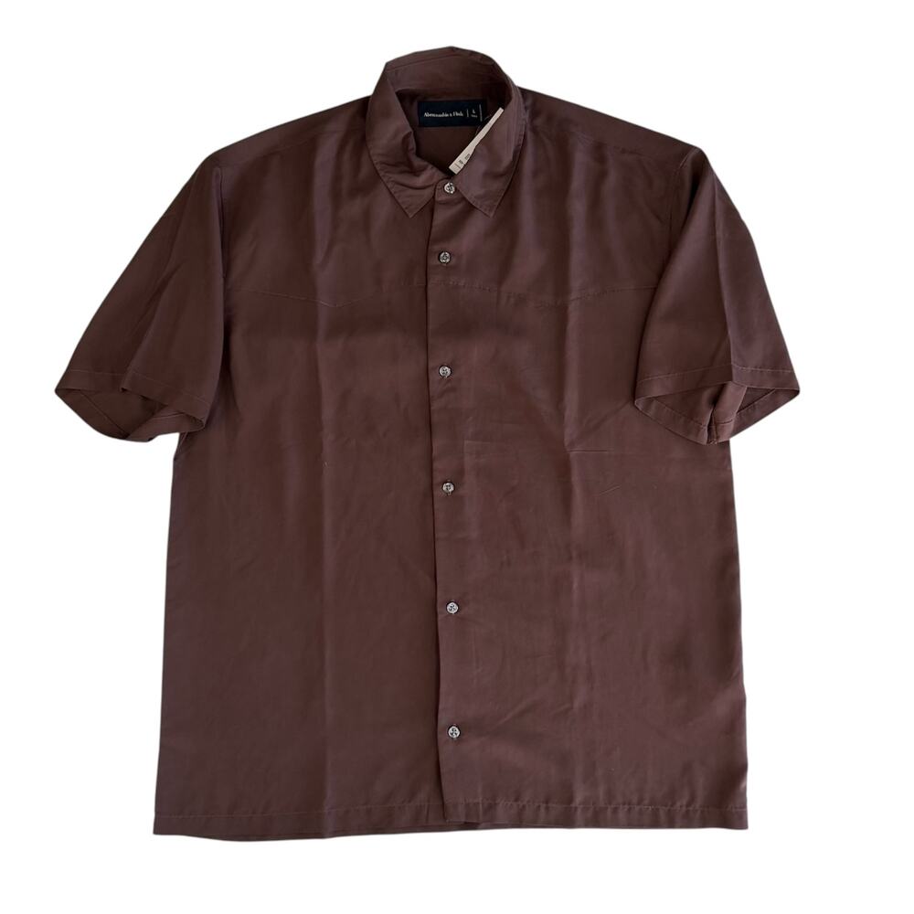 Abercrombie Short-Sleeve Cupro Button-Up Shirt L *Tall
